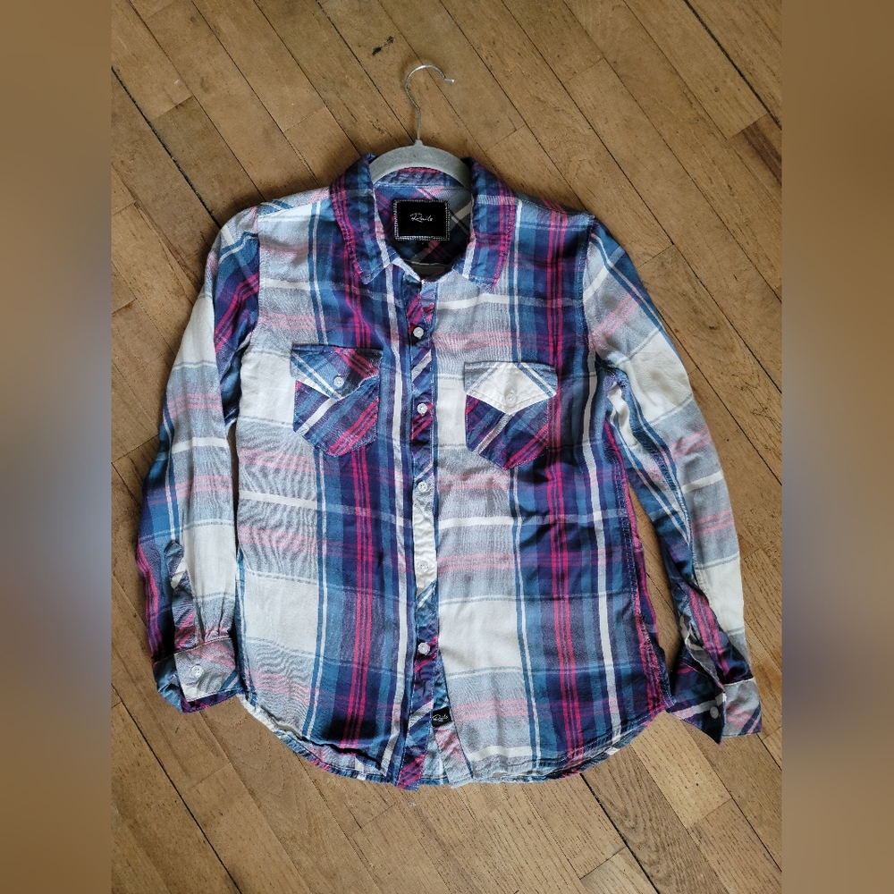 Rails - Carmen Button Down In Blue & Magenta - Si… - image 2